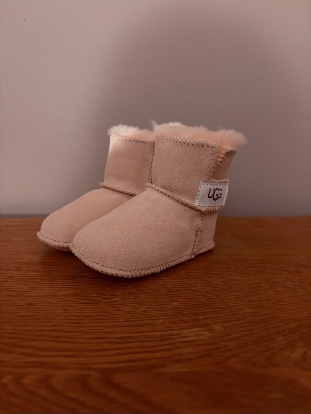 UGG Kids Pink Suede Shearling Boots